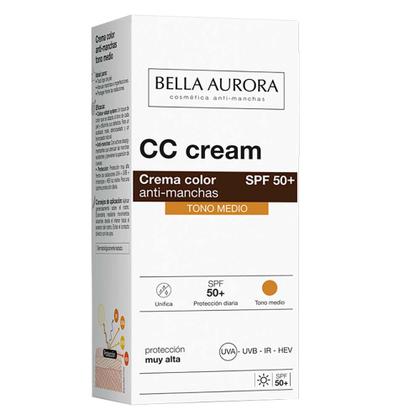 Imagem de Creme Anti-Manchas com Cor Bella Aurora CC Cream FPS50