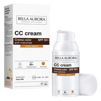Imagem de Creme Anti-Manchas com Cor Bella Aurora CC Cream FPS50