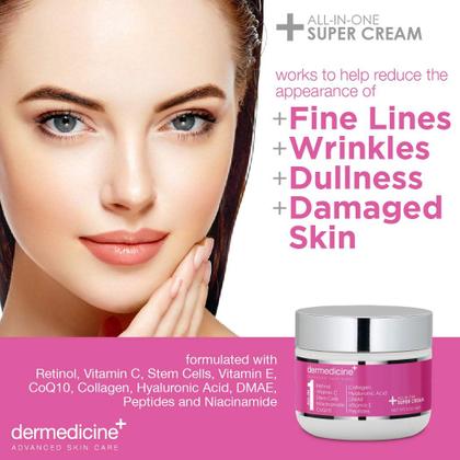 Imagem de Creme antienvelhecimento Dermedicine All In One com retinol 60mL