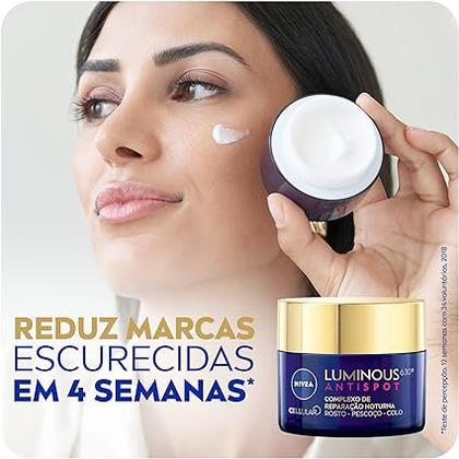 Imagem de Creme Antimanchas Noturno Nivea Luminous 630 Complexo de Reparação Noturna 50ml