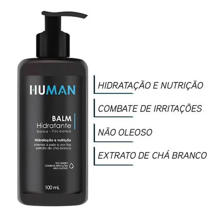Imagem de Creme Balm para Barba Hidratante Facial Pós-Barba Nutrição Human 100ml