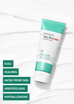 Imagem de Creme BRING GREEN Tea Tree Cica Soothing 100mL para controle de óleo