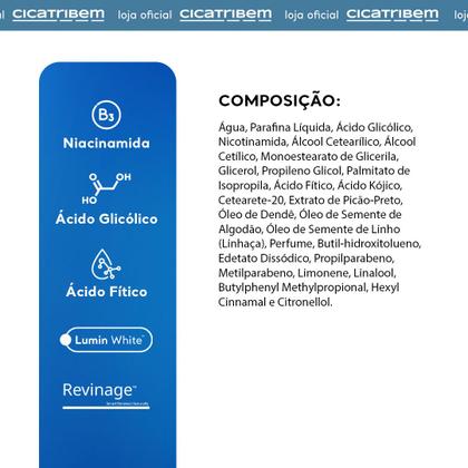Imagem de Creme Clareador de Manchas Cicatribem 60g Virilha Axilas Rosto Melasma com Niacinamida Ácido Glicólico Nanotecnologia com Eficácia Comprovada
