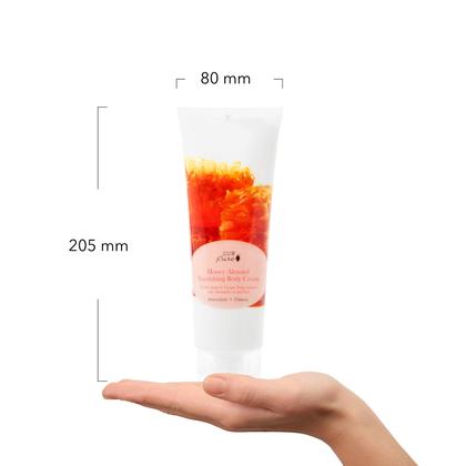 Imagem de Creme corporal 100% puro, nutritivo, mel, amêndoa, 240 ml, pele seca