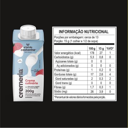 Imagem de Creme Culinário Vegetal Cremeria 200 ML - A Tal da Castanha
