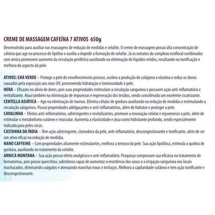 Imagem de Creme De Massagem Corporal Dagua Natural Cafeína 7 Ativos 650g Completo Ecofloral Redução de Medidas e Celulite