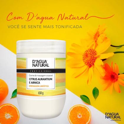 Imagem de Creme de Massagem Corporal Dagua Natural Citrus Aurantium e Arnica 650g Drenagem Linfática