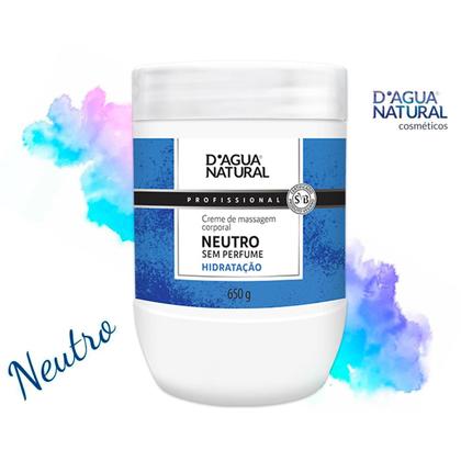 Imagem de Creme De Massagem Corporal Dagua Natural Neutro 650g Sem Perfume Hidratação