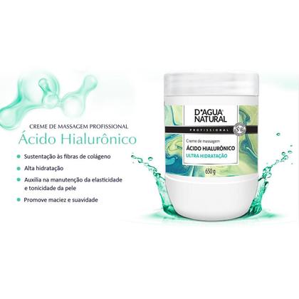 Imagem de Creme De Massagem Dagua Natural Ácido Hialurônico 650g Hidratação