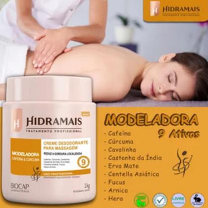 Imagem de Creme de massagem modeladora cafeína e cúrcuma 1kg hidramais