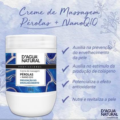 Imagem de Creme de Massagem Pérolas com Nano Q10 Hidratação Antienvelhecimento 650g