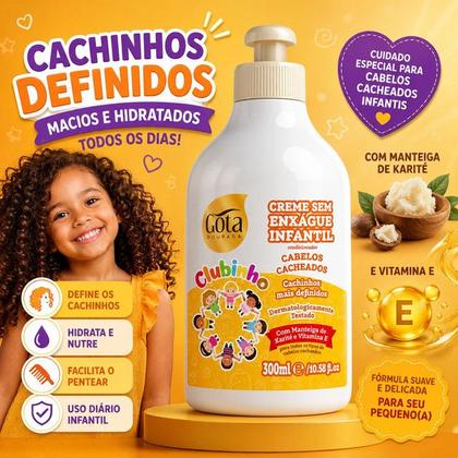 Imagem de Creme de Pentear Clubinho Cabelos Cacheados Gota Dourada 300g
