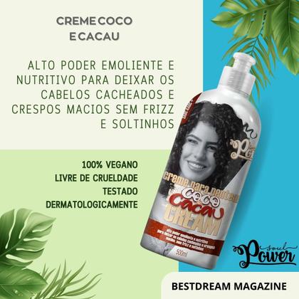 Imagem de Creme De Pentear Coco E Cacau Soul Power Nutrição Capilar Sem Frizz Vegano Cacheado E Crespo 500ml