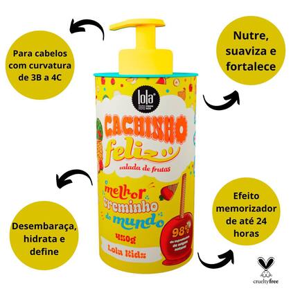 Imagem de Creme de Pentear Lola Kids Cachinho Feliz Salada de Frutas 450g