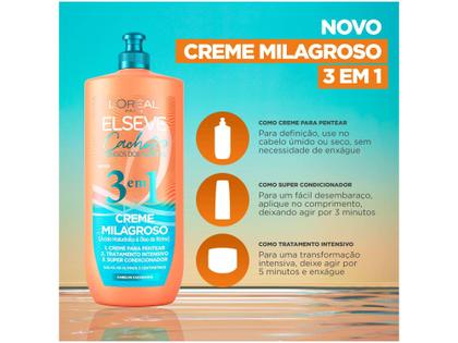 Imagem de Creme de Pentear LOréal Paris Elseve Milagroso - 3 em 1 Cachos Longos dos Sonhos 500ml
