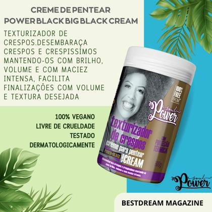 Imagem de Creme De Pentear Soul Power Big Black Cream Texturizador Capilar Crespo Vegano Cabelo 800g