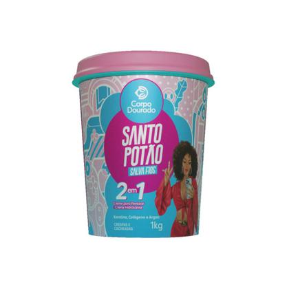 Imagem de Creme de Tratamento para Pentear e Hidratante 2 em 1 Regarv 1kg Corpo Dourado Todos os Tipos de Cabelo