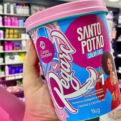 Imagem de Creme de Tratamento para Pentear e Hidratante 2 em 1 Regarv 1kg Corpo Dourado Todos os Tipos de Cabelo