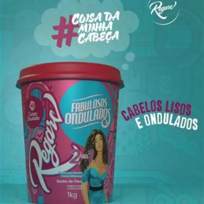 Imagem de Creme de Tratamento para Pentear e Hidratante 2 em 1 Regarv 1kg Corpo Dourado Todos os Tipos de Cabelo