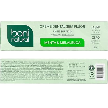 Imagem de Creme Dental Boni Natural Menta Melaleuca Sem Flúor 90g