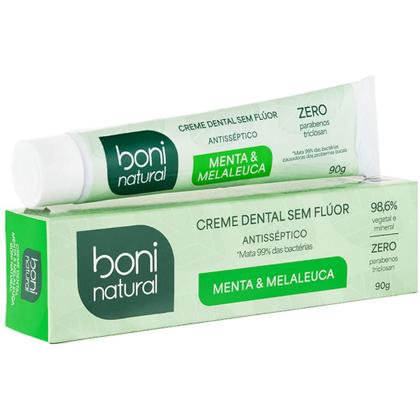 Imagem de Creme Dental Boni Natural Sem Fluor Escolha o Seu Vegano Antisseptico Sem Parabenos Halito Fresco 90g -