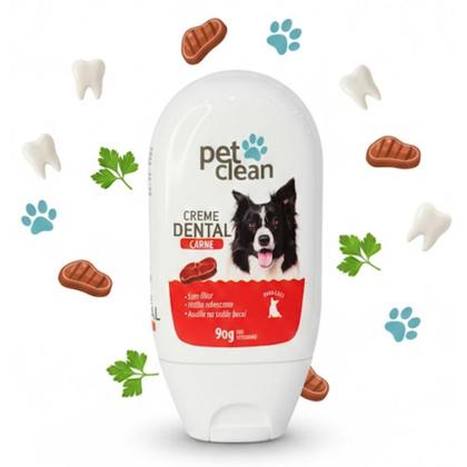 Imagem de Creme Dental Cães Gatos Carne Pet Clean 90g