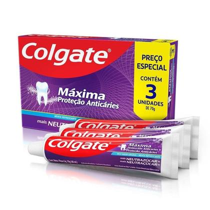 Creme Dental Colgate Máxima Proteção Anticáries Neutraçúcar Menta 3 ...