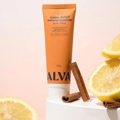 Imagem de Creme Dental Natural Relax Canela e Limão Sem Flúor 90g Alva
