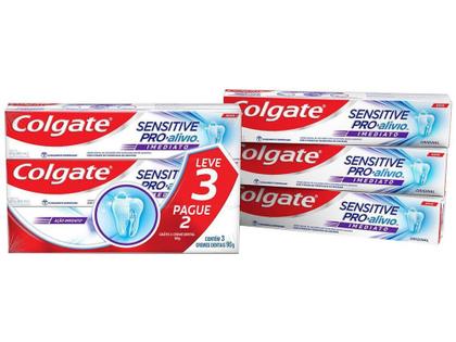 Imagem de Creme Dental para Dentes Sensíveis Colgate - Sensitive Pró-Alívio Imediato 90g 3 Unidades