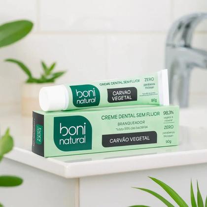 Imagem de Creme Dental Sem Fluor Menta e Carvão 90g Vegano Boni Natural