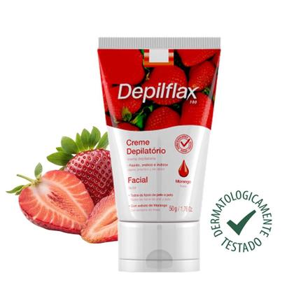 Imagem de Creme Depilação Facial Morango Depiltório Depilflax Indolor 50g