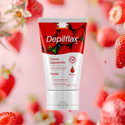 Imagem de Creme Depilação Facial Morango Depiltório Depilflax Indolor 50g