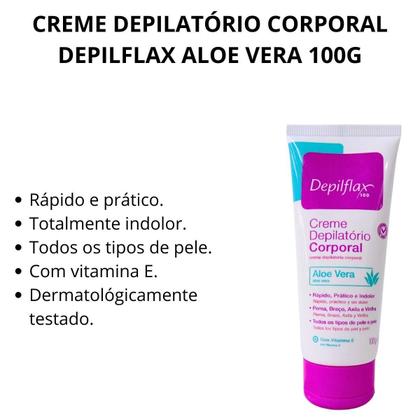 Imagem de Creme Depilatório Corporal Depilflax Aloe Vera 100g