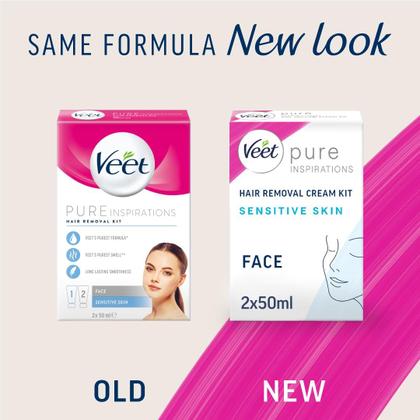 Imagem de Creme Depilatório Veet Face Sensitive Skin 2x50ml
