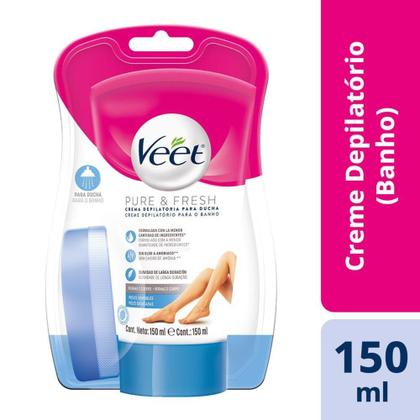 Imagem de Creme Depilatório Veet Pure & Fresh Pernas e Corpo para Banho 150ml