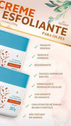 Imagem de Creme Esfoliante Para Pés Extrato Ginkgo Biloba Agradal 250g