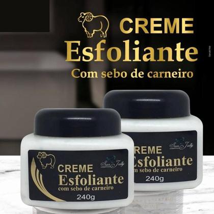 Imagem de Creme Esfoliante San Jully com Sebo de Carneiro Pote 240g Kit Promocional 2 Unidades