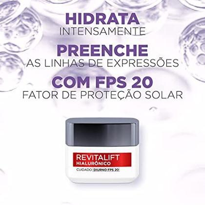 Imagem de Creme Facial Anti-Idade L'Oréal Paris Revitalift Hialurônico Diurno FPS20 49g