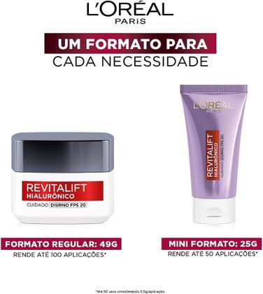 Imagem de Creme Facial Anti-Idade L'Oréal Paris Revitalift Hialurônico Diurno FPS20 49g