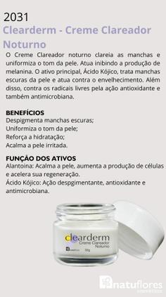 Imagem de Creme Facial Clarear Pele Noturno Clearderm 30g Natuflores