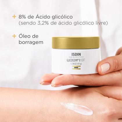Imagem de Creme Facial com Ácido Glicólico ISDINCEUTICS Glicoisdin 8 Soft -50g