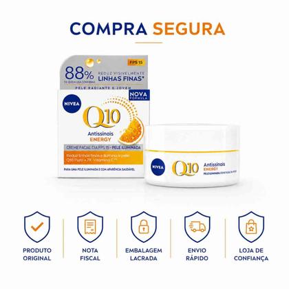 Imagem de Creme Facial NIVEA Q10 Energy Antissinais FPS15 50g