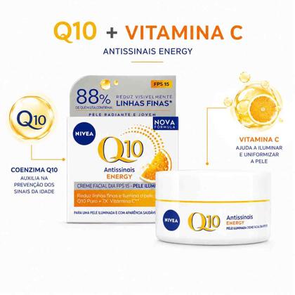 Imagem de Creme Facial NIVEA Q10 Energy Antissinais FPS15 50g