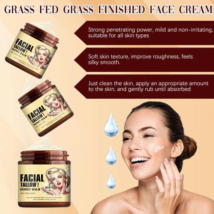 Imagem de Creme facial NUOKOU, sebo de boi batido e bálsamo de mel, 2 unidades