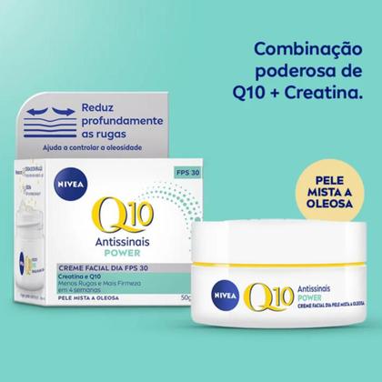 Imagem de Creme Facial Q10 Pele Oleosa Antissinais Dia 52g  Nívea