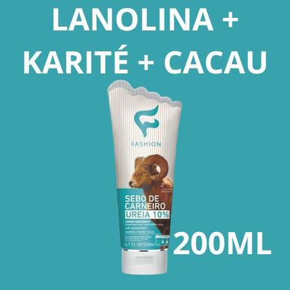 Imagem de Creme Fashion Sebo de Carneiro Ureia 10% Bisnaga 200ml Kit 4 Unidades