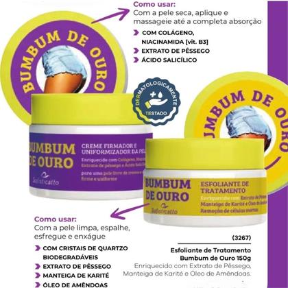 Imagem de Creme Firmador E Uniformizador Da Pele BumBum de Ouro 250g