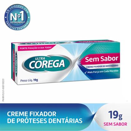 Imagem de Creme Fixador De Dentadura Ultra Corega Tripla Ação Sem Sabor 19g