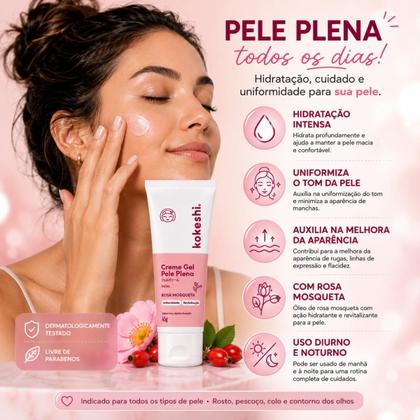Imagem de Creme Gel Facial Kokeshi Pele Plena Rosa Mosqueta 45g