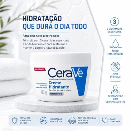 Imagem de Creme Hidratante Cerave Pele Seca e Extra Seca Sem Perfume 85g